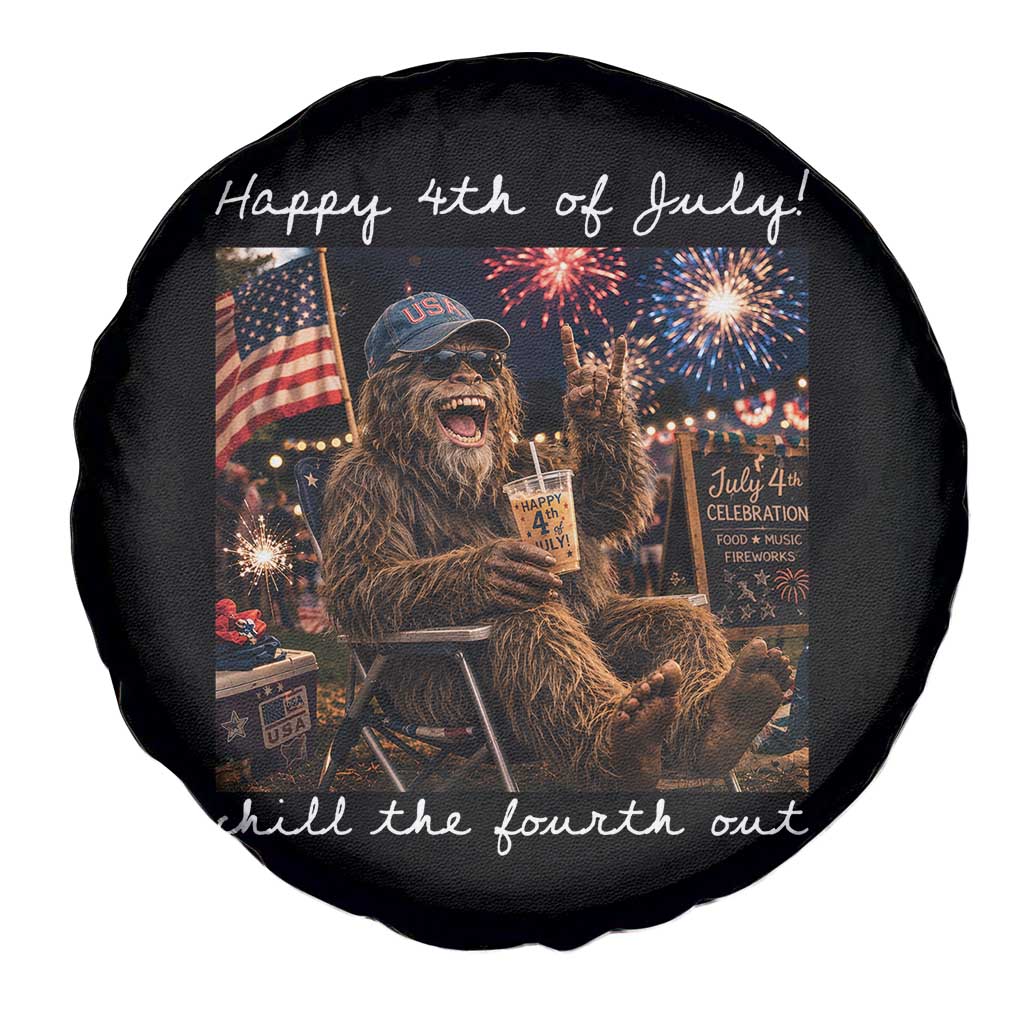 4th of July Bigfoot Spare Tire Cover Patriotic Sasquatch American Flag Party Festival TS14 Print Your Wear