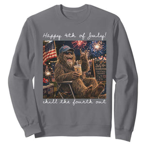 4th of July Bigfoot Sweatshirt Patriotic Sasquatch American Flag Party Festival TS14 Charcoal Print Your Wear