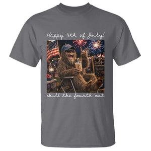 4th of July Bigfoot T Shirt Patriotic Sasquatch American Flag Party Festival TS14 Charcoal Print Your Wear