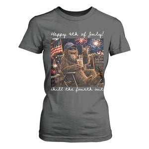 4th of July Bigfoot T Shirt For Women Patriotic Sasquatch American Flag Party Festival TS14 Dark Heather Print Your Wear