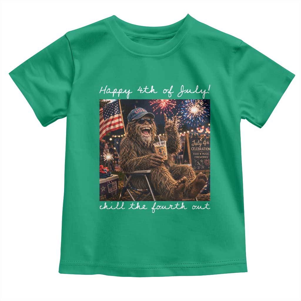 4th of July Bigfoot Toddler T Shirt Patriotic Sasquatch American Flag Party Festival TS14 Irish Green Print Your Wear