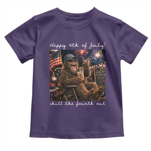 4th of July Bigfoot Toddler T Shirt Patriotic Sasquatch American Flag Party Festival TS14 Purple Print Your Wear