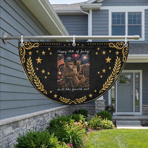 4th of July Bigfoot Patriotic Fan Flag Sasquatch American Flag Party Festival