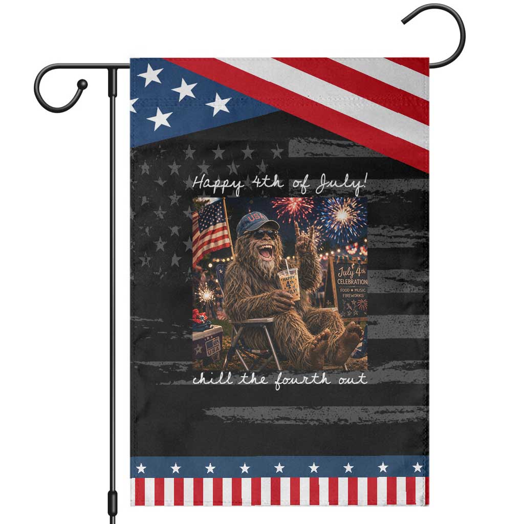 4th of July Bigfoot Patriotic Garden Flag Patriotic Sasquatch American Flag Party Festival TS14 Distressed Black Blue Print Your Wear