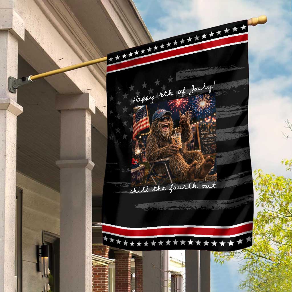 4th of July Bigfoot Patriotic Garden Flag Patriotic Sasquatch American Flag Party Festival TS14 Distressed Black Red Print Your Wear