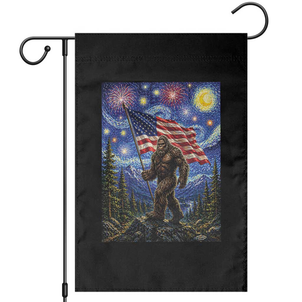 Bigfoot Patriotic 250 Years of Freedom Garden Flag American USA Flag Stary Night TS14 Black Print Your Wear