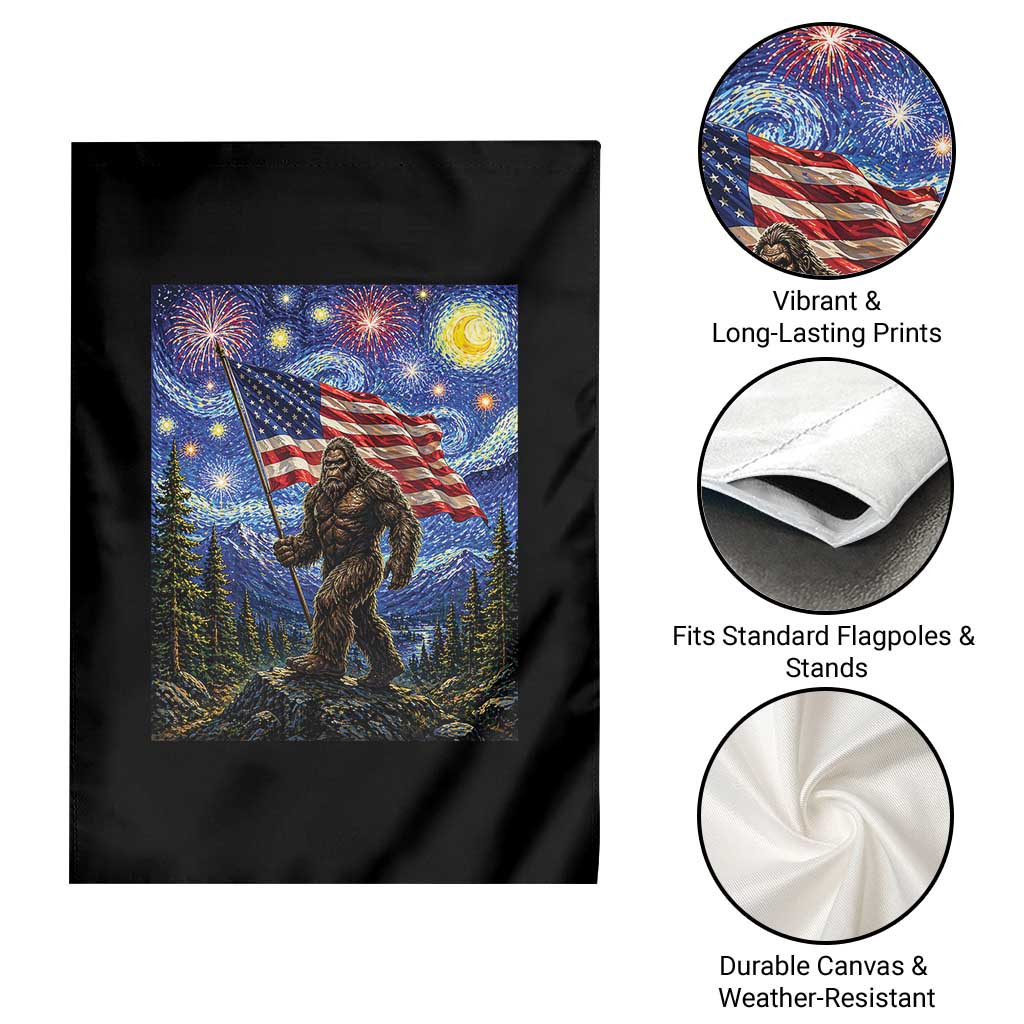 Bigfoot Patriotic 250 Years of Freedom Garden Flag American USA Flag Stary Night TS14 Print Your Wear