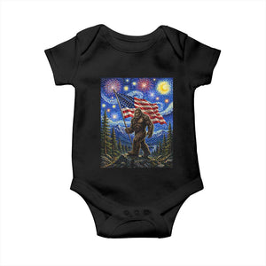 Bigfoot Patriotic 250 Years of Freedom Baby Onesie American USA Flag Stary Night TS14 Black Print Your Wear