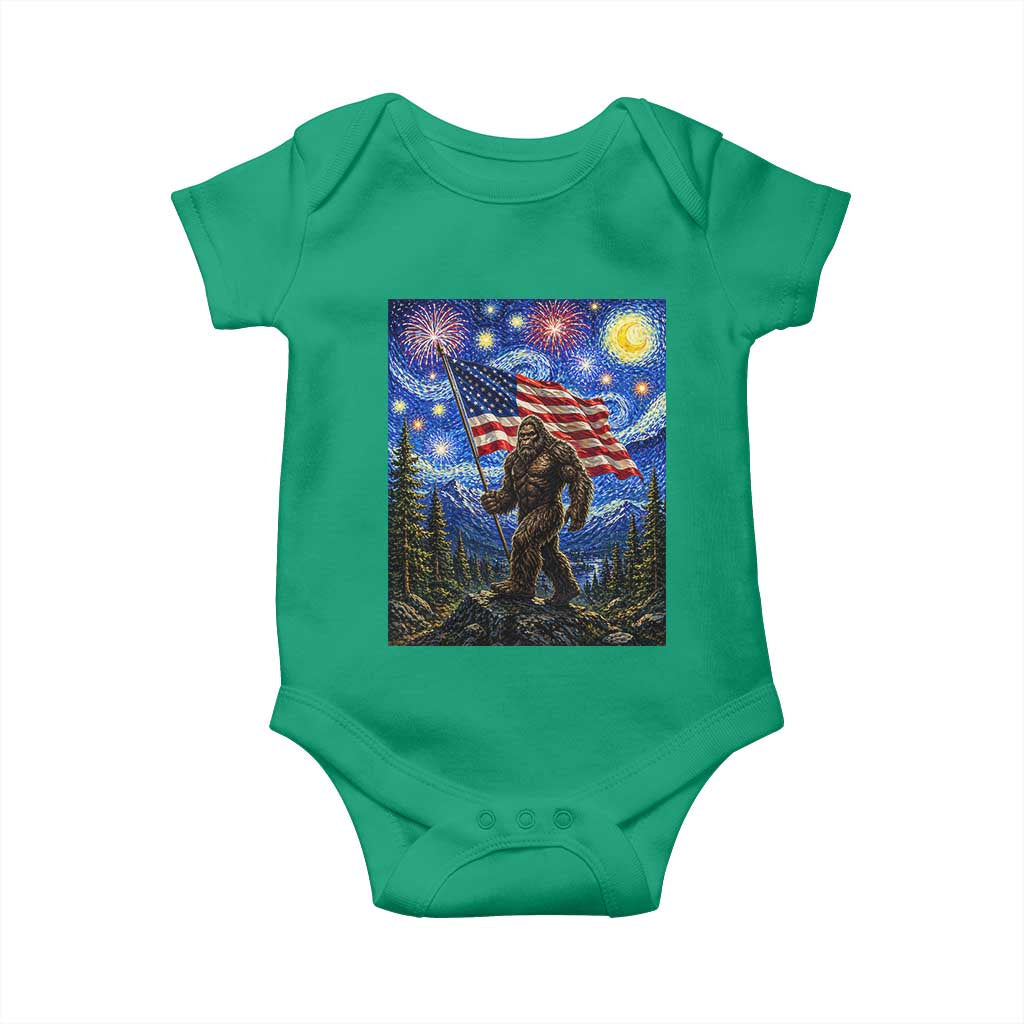 Bigfoot Patriotic 250 Years of Freedom Baby Onesie American USA Flag Stary Night TS14 Irish Green Print Your Wear