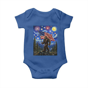 Bigfoot Patriotic 250 Years of Freedom Baby Onesie American USA Flag Stary Night TS14 Royal Blue Print Your Wear