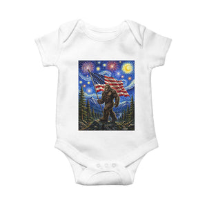 Bigfoot Patriotic 250 Years of Freedom Baby Onesie American USA Flag Stary Night TS14 White Print Your Wear