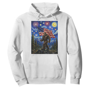 Bigfoot Patriotic 250 Years of Freedom Hoodie American USA Flag Stary Night TS14 White Print Your Wear