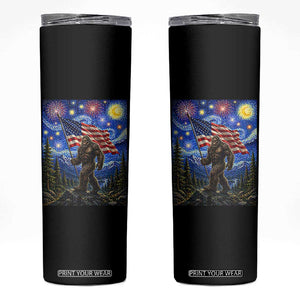 Bigfoot Patriotic 250 Years of Freedom Skinny Tumbler American USA Flag Stary Night TS14 Black Print Your Wear