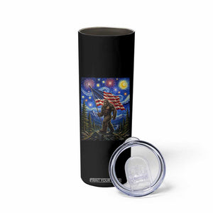 Bigfoot Patriotic 250 Years of Freedom Skinny Tumbler American USA Flag Stary Night TS14 Print Your Wear
