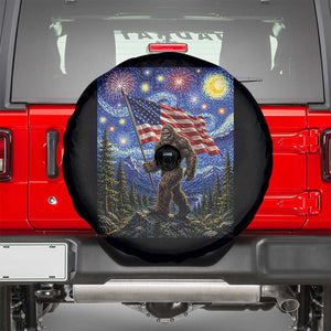 Bigfoot Patriotic 250 Years of Freedom Spare Tire Cover American USA Flag Stary Night TS14 Black Print Your Wear