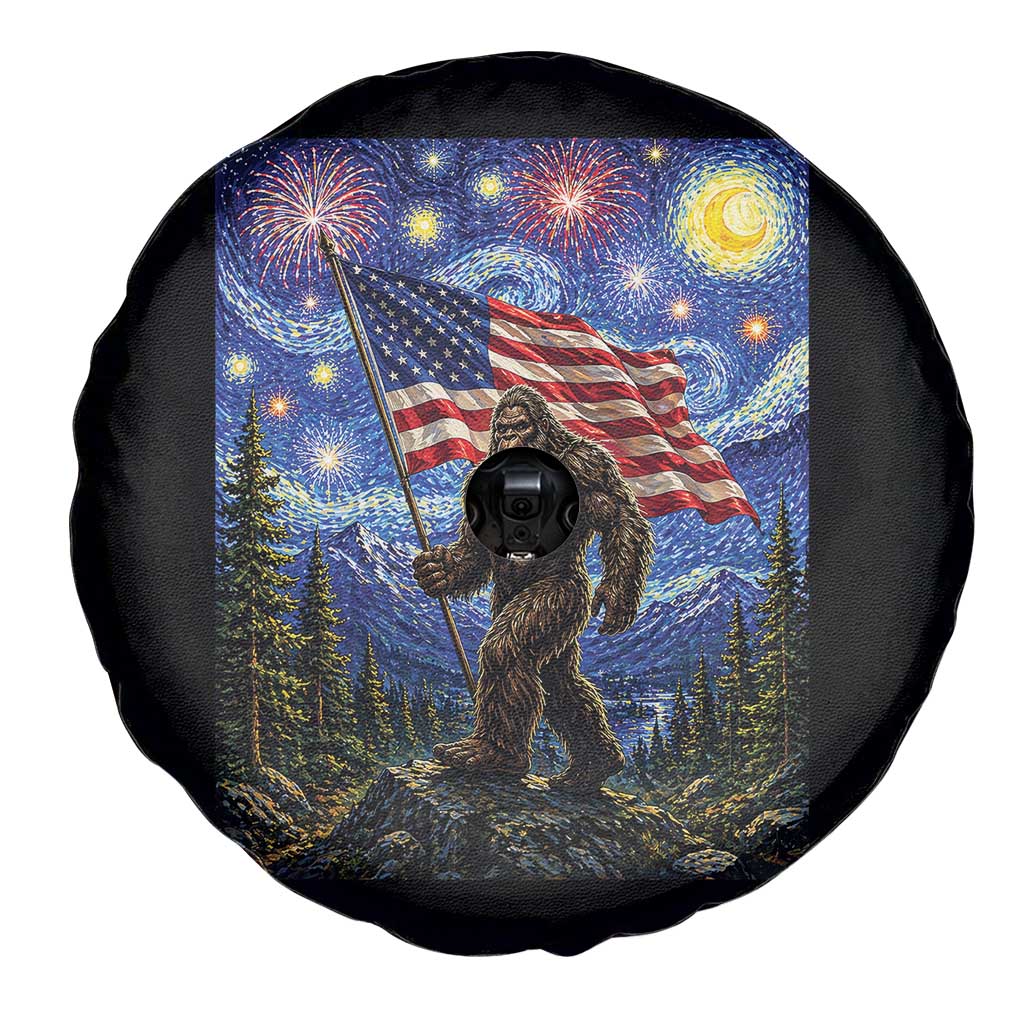 Bigfoot Patriotic 250 Years of Freedom Spare Tire Cover American USA Flag Stary Night TS14 Print Your Wear