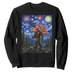 Bigfoot Patriotic 250 Years of Freedom Sweatshirt American USA Flag Stary Night TS14 Black Print Your Wear