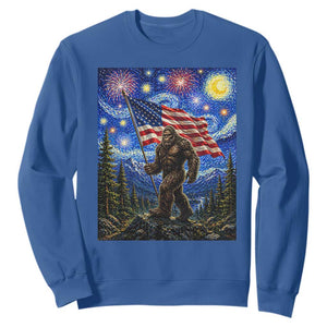Bigfoot Patriotic 250 Years of Freedom Sweatshirt American USA Flag Stary Night TS14 Royal Blue Print Your Wear