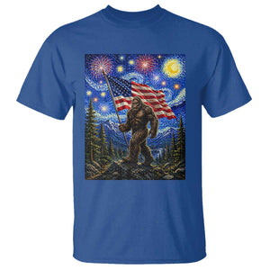 Bigfoot Patriotic 250 Years of Freedom T Shirt American USA Flag Stary Night TS14 Royal Blue Print Your Wear