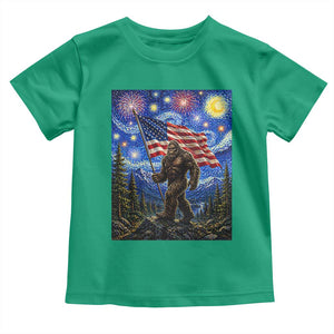Bigfoot Patriotic 250 Years of Freedom Toddler T Shirt American USA Flag Stary Night TS14 Irish Green Print Your Wear