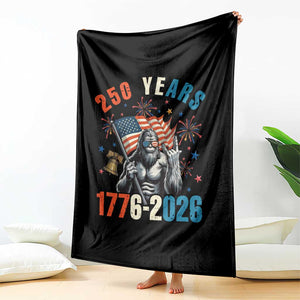 250th Anniversary USA Throw Blanket Bigfoot American Flag Patriotic 4th of July TS14 Print Your Wear