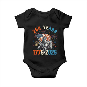 250th Anniversary USA Baby Onesie Bigfoot American Flag Patriotic 4th of July TS14 Black Print Your Wear