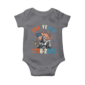 250th Anniversary USA Baby Onesie Bigfoot American Flag Patriotic 4th of July TS14 Charcoal Print Your Wear