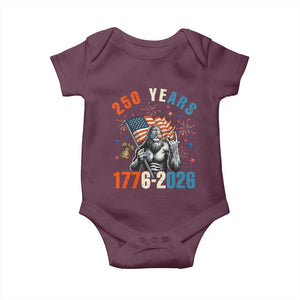 250th Anniversary USA Baby Onesie Bigfoot American Flag Patriotic 4th of July TS14 Maroon Print Your Wear