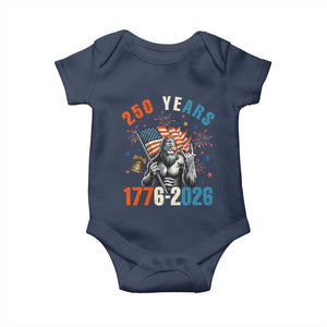250th Anniversary USA Baby Onesie Bigfoot American Flag Patriotic 4th of July TS14 Navy Print Your Wear