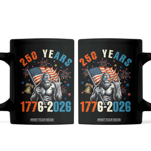 250th Anniversary USA Coffee Mug Bigfoot American Flag Patriotic 4th of July TS14 Black Print Your Wear