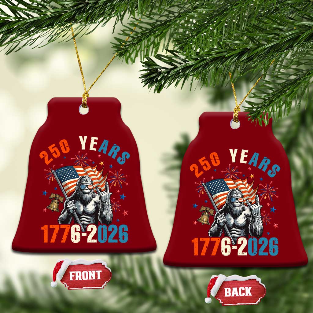250th Anniversary USA Ceramic Ornament Bigfoot American Flag Patriotic 4th of July TS14 Print Your Wear