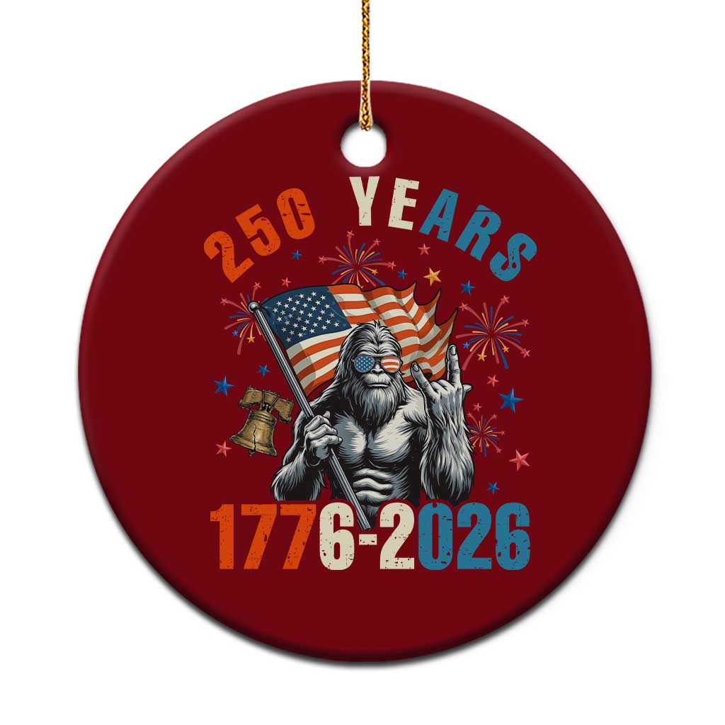 250th Anniversary USA Ceramic Ornament Bigfoot American Flag Patriotic 4th of July TS14 1pc Red Print Your Wear