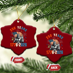 250th Anniversary USA Ceramic Ornament Bigfoot American Flag Patriotic 4th of July TS14 Print Your Wear