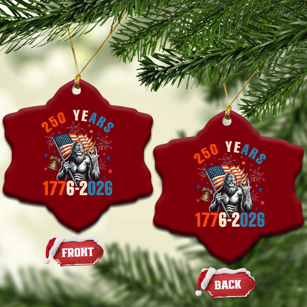 250th Anniversary USA Ceramic Ornament Bigfoot American Flag Patriotic 4th of July TS14 Print Your Wear
