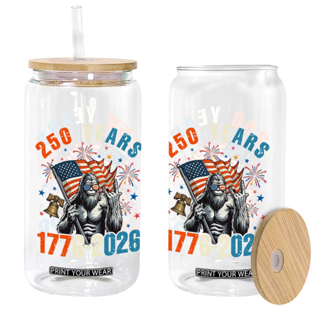 250th Anniversary USA Glass Can Bigfoot American Flag Patriotic 4th of July TS14 Print Your Wear