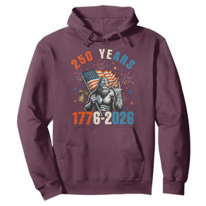 250th Anniversary USA Hoodie Bigfoot American Flag Patriotic 4th of July TS14 Maroon Print Your Wear