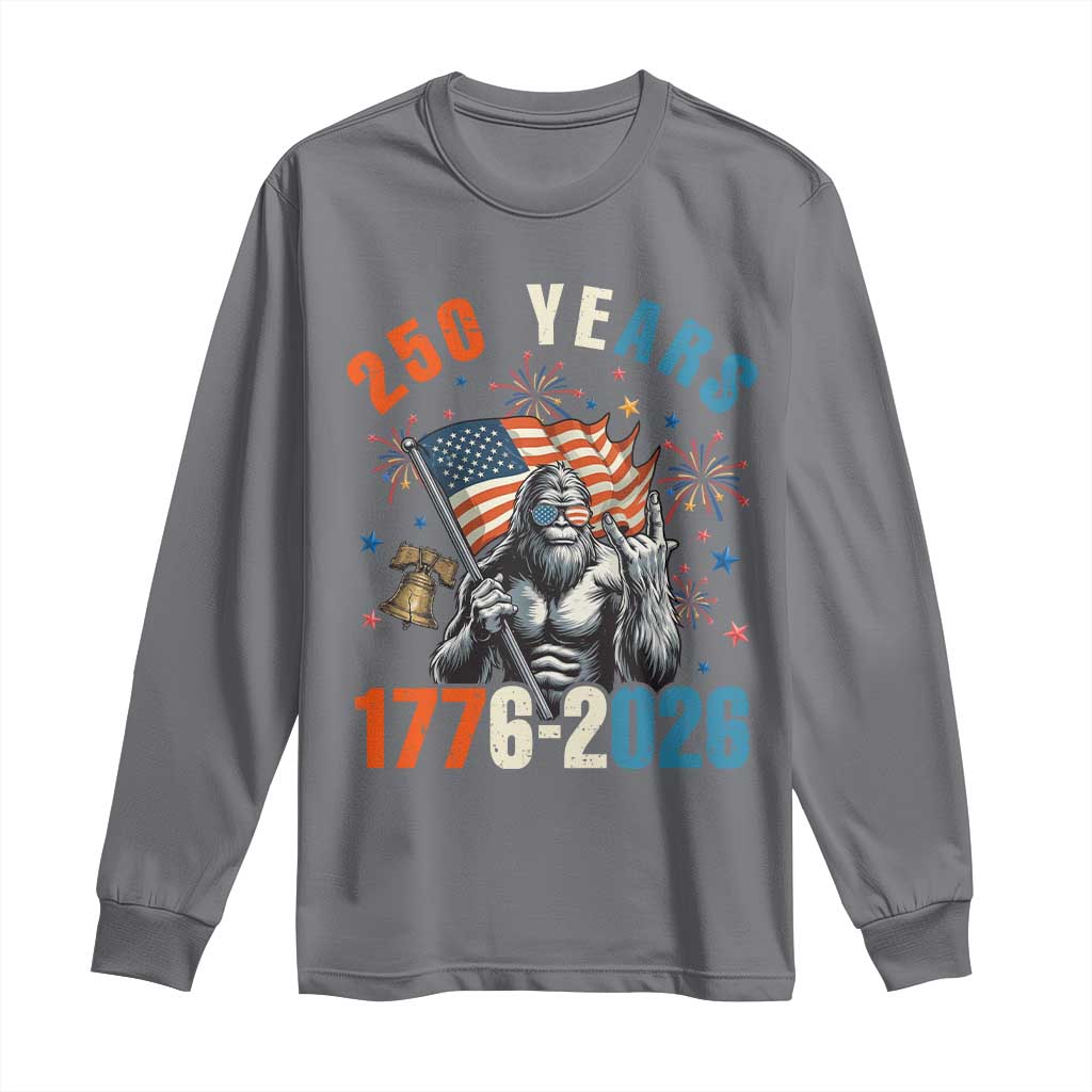 250th Anniversary USA Long Sleeve Shirt Bigfoot American Flag Patriotic 4th of July TS14 Charcoal Print Your Wear