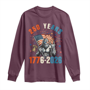 250th Anniversary USA Long Sleeve Shirt Bigfoot American Flag Patriotic 4th of July TS14 Maroon Print Your Wear