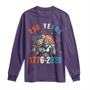250th Anniversary USA Long Sleeve Shirt Bigfoot American Flag Patriotic 4th of July TS14 Purple Print Your Wear
