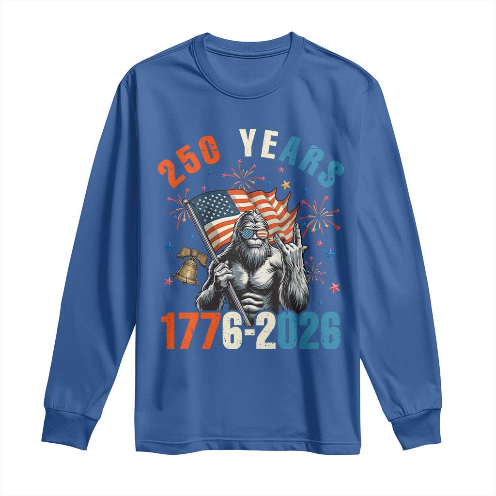 250th Anniversary USA Long Sleeve Shirt Bigfoot American Flag Patriotic 4th of July TS14 Royal Blue Print Your Wear