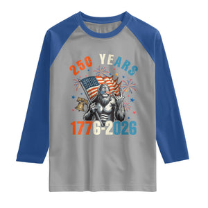 250th Anniversary USA Raglan Shirt Bigfoot American Flag Patriotic 4th of July TS14 Sport Gray Royal Print Your Wear