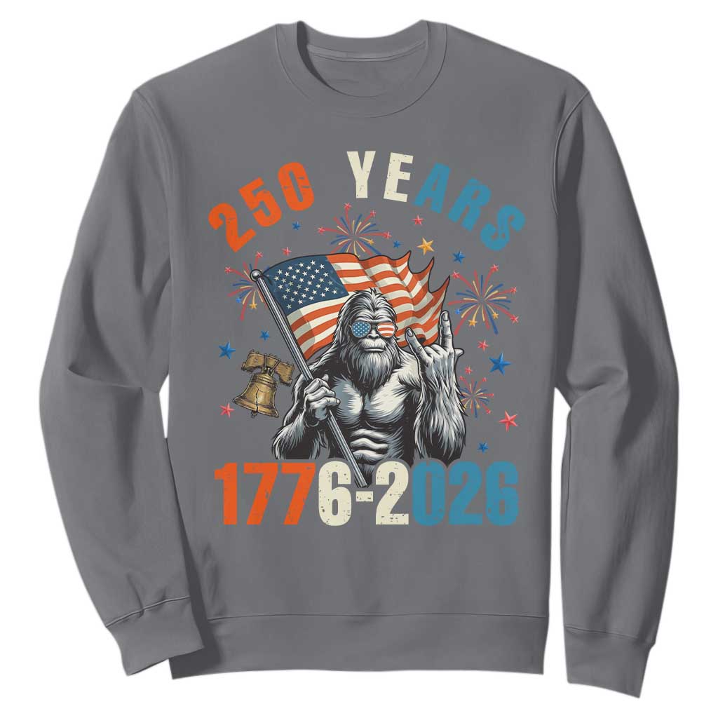 250th Anniversary USA Sweatshirt Bigfoot American Flag Patriotic 4th of July TS14 Charcoal Print Your Wear
