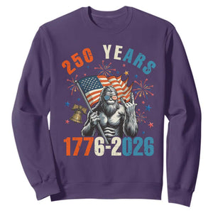 250th Anniversary USA Sweatshirt Bigfoot American Flag Patriotic 4th of July TS14 Purple Print Your Wear