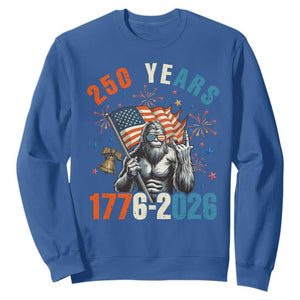 250th Anniversary USA Sweatshirt Bigfoot American Flag Patriotic 4th of July TS14 Royal Blue Print Your Wear