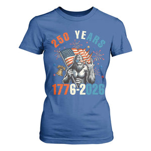 250th Anniversary USA T Shirt For Women Bigfoot American Flag Patriotic 4th of July TS14 Royal Blue Print Your Wear