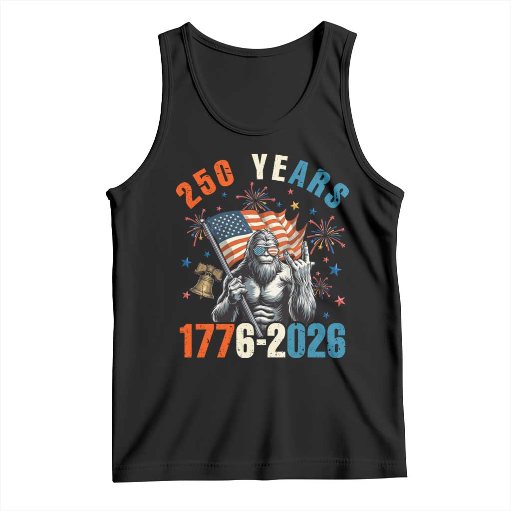 250th Anniversary USA Tank Top Bigfoot American Flag Patriotic 4th of July TS14 Black Print Your Wear