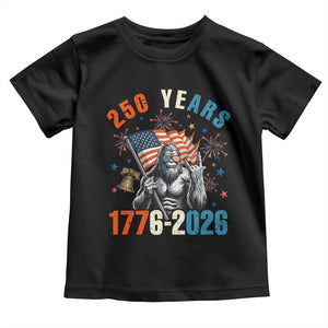 250th Anniversary USA Toddler T Shirt Bigfoot American Flag Patriotic 4th of July TS14 Black Print Your Wear
