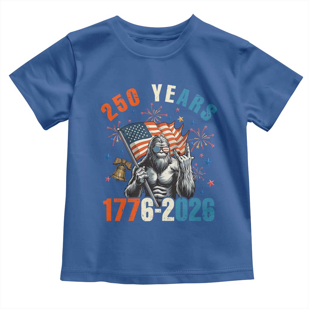 250th Anniversary USA Toddler T Shirt Bigfoot American Flag Patriotic 4th of July TS14 Royal Blue Print Your Wear