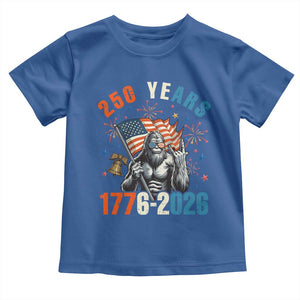 250th Anniversary USA Toddler T Shirt Bigfoot American Flag Patriotic 4th of July TS14 Royal Blue Print Your Wear