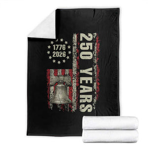 250th Anniversary USA Throw Blanket Patriotic Liberty Bell 1776 2026 American Flag TS14 Black Print Your Wear